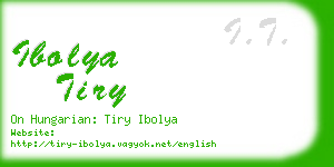 ibolya tiry business card